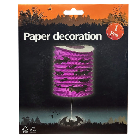 bats paper lantern lamp halloween hanging party decoration -- 16 per box