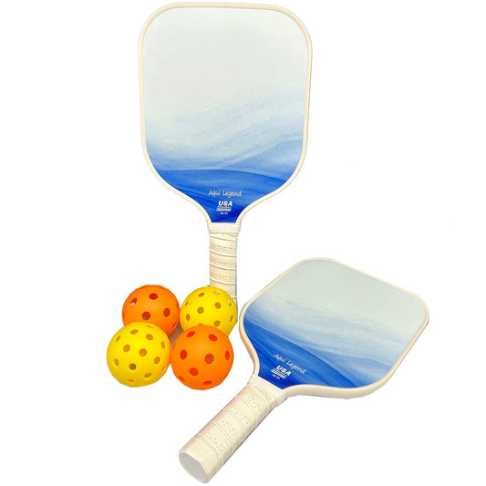 blue shades pickleball set with 4 balls and carry bag -- 2 per box