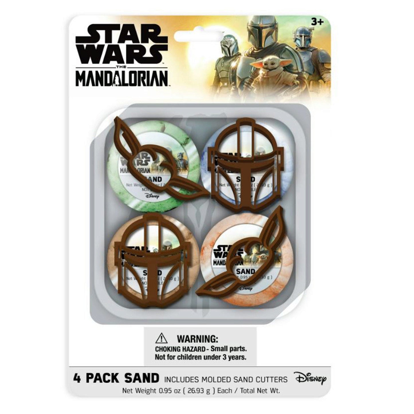 star wars mandalorian 4 pack play sand with 4 molded sand cutters -- 15 per box