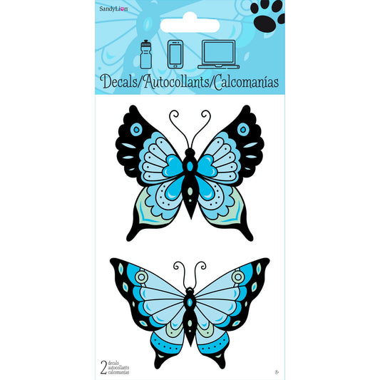 monochromatic butterfly 4x8 adhesive decal sticker -- 48 per box