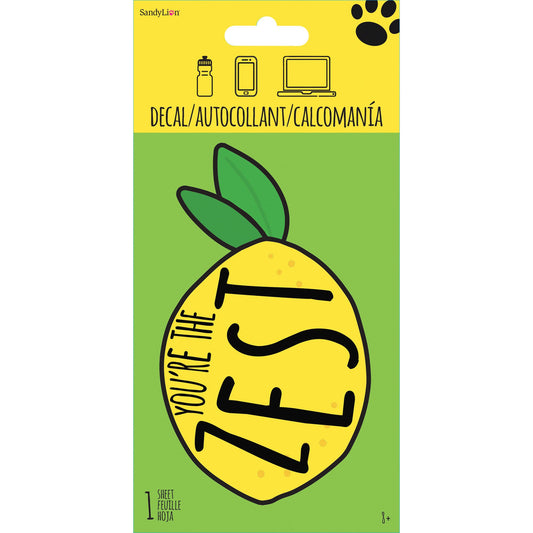 lemon zest 4x8 adhesive decal sticker -- 48 per box