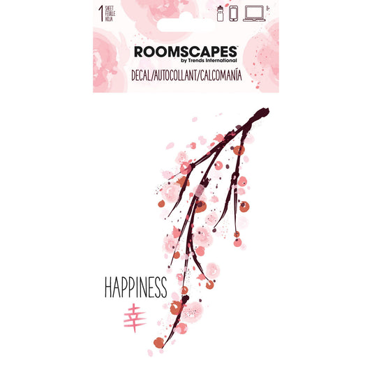 happiness 4x8 adhesive decal sticker -- 48 per box