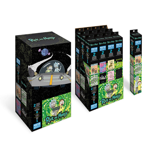 rick and morty 2 pack poster mosaics in a countertop display -- 24 per box