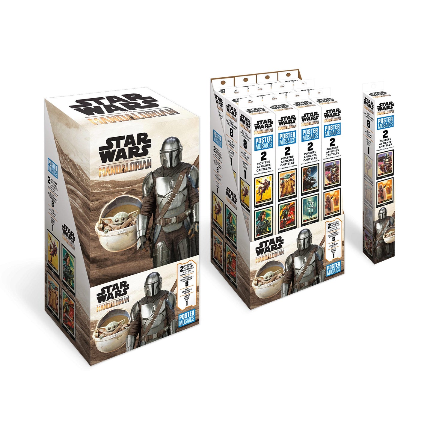 star wars the mandalorian 2 pack poster mosaics in a countertop display -- 24 per box