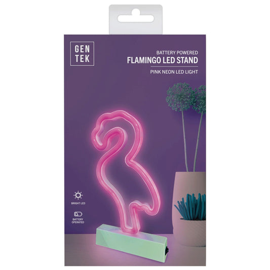 gentek battery powered flamingo led light stand -- 12 per box