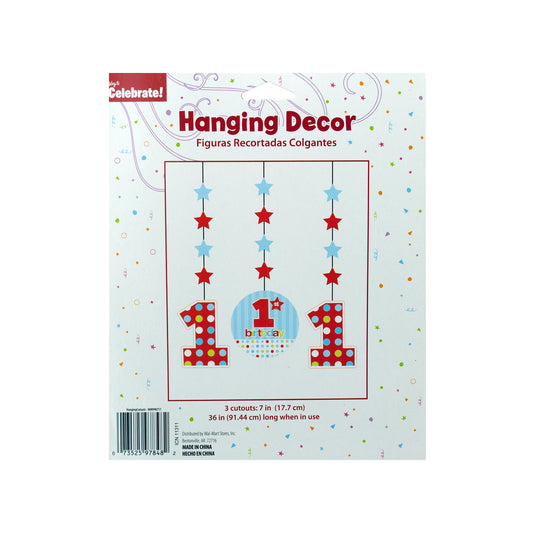 first birthday hanging cutouts - 48 pack -- 48 per case