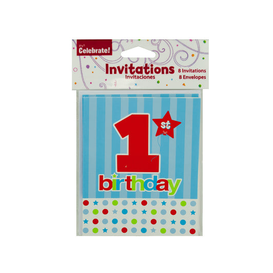 1st birthday invitations - party supplies - bulk  -- 48 per case