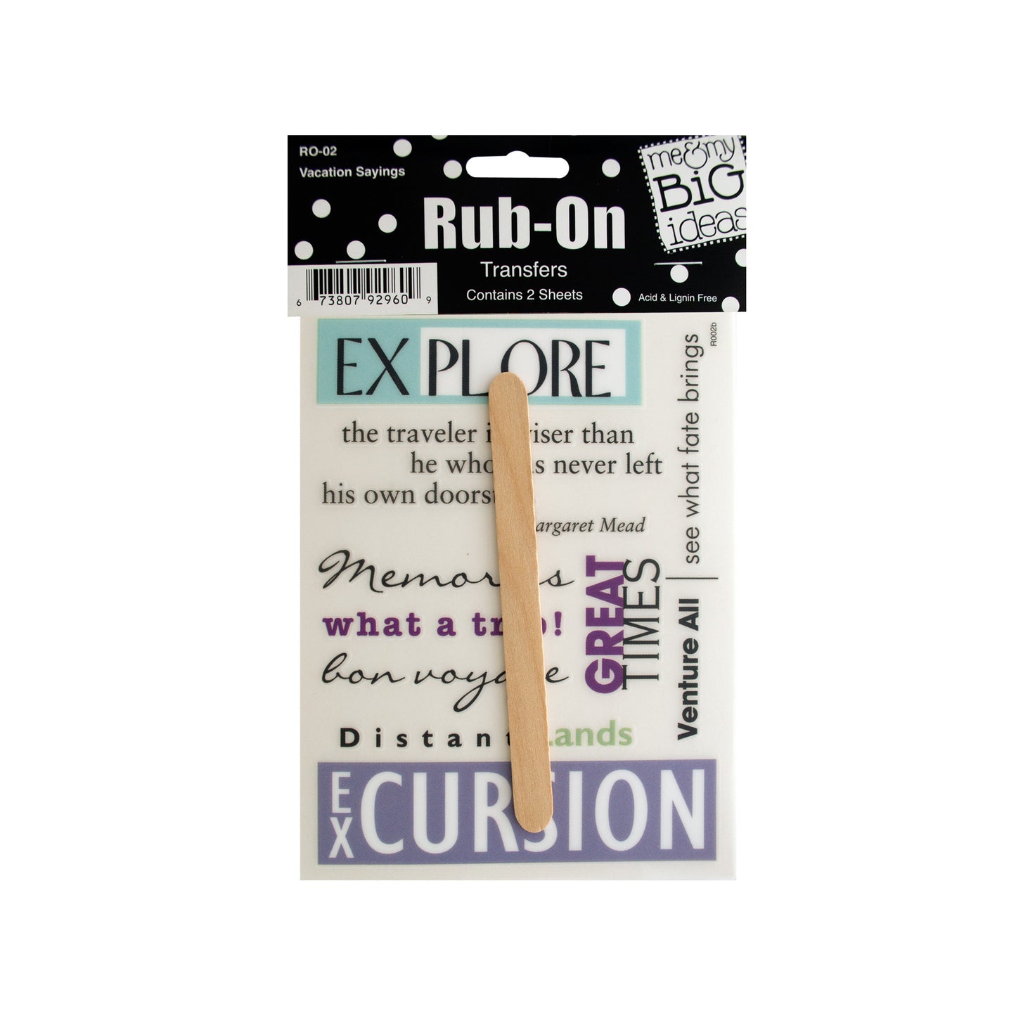 vacation sayings rub-on transfers  -- 86 per box