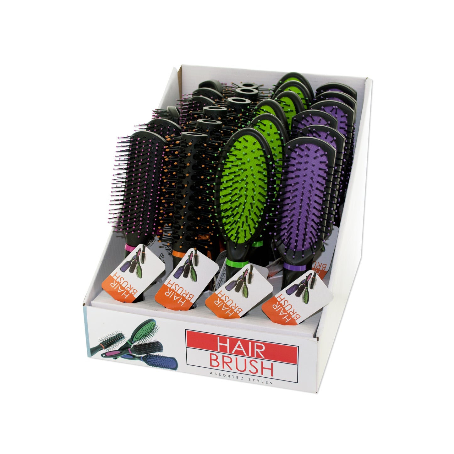 stylish hair brush countertop display - 48 brushes -- 19 per box