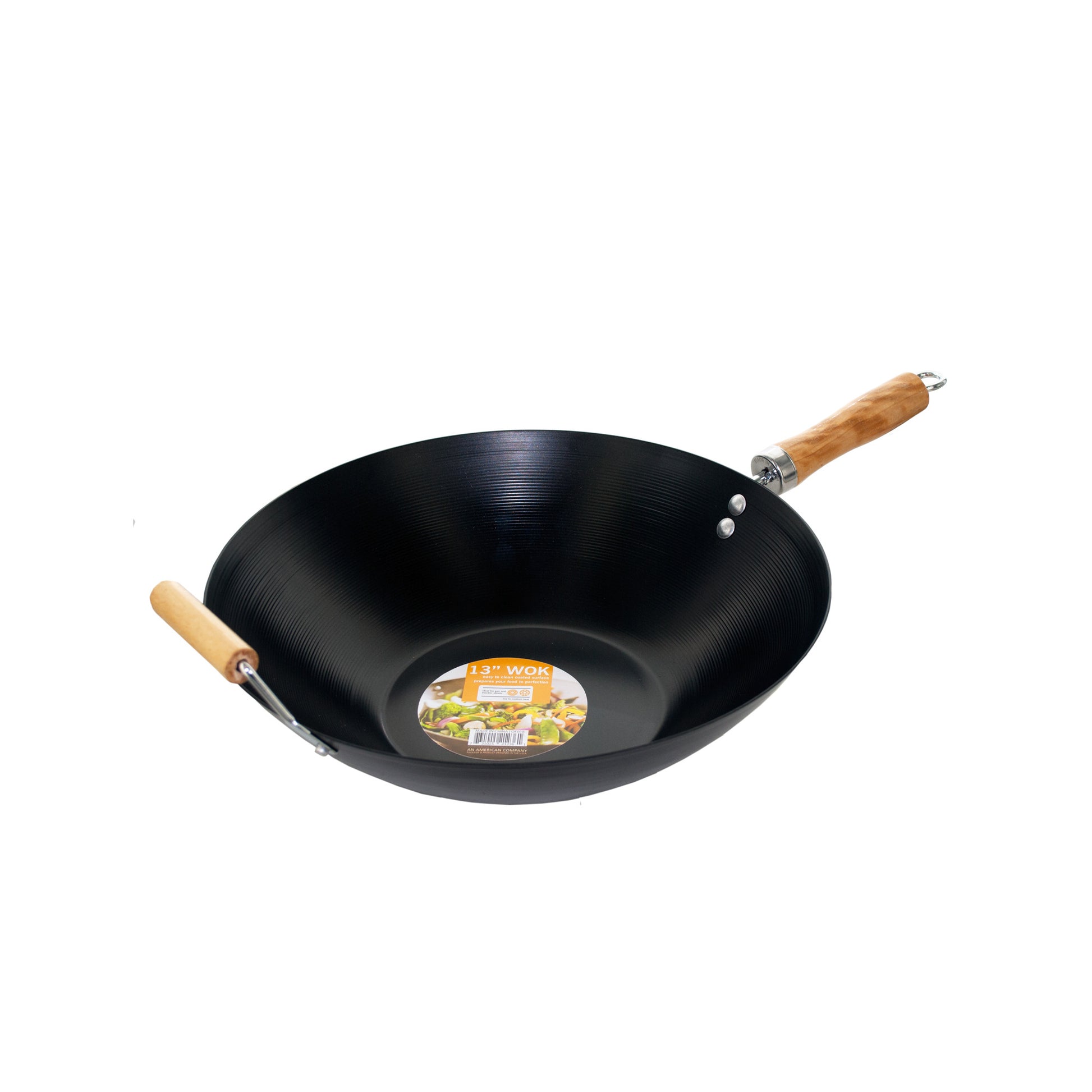 non-stick wok - easy to clean coated surface -- 3 per box