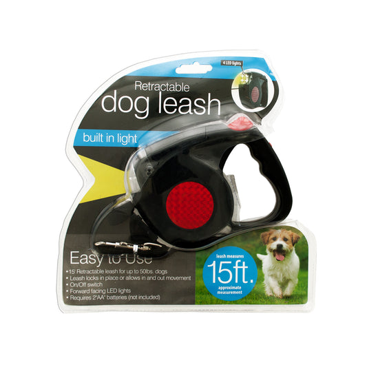retractable dog leash with led light -  -- 3 per box