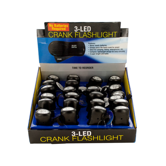 led crank flashlight countertop display -- 24 per box