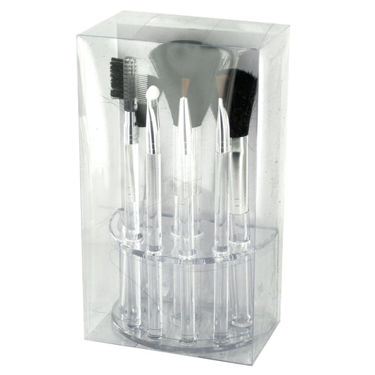 cosmetic brush set - clear - organizer case  -- 11 per box