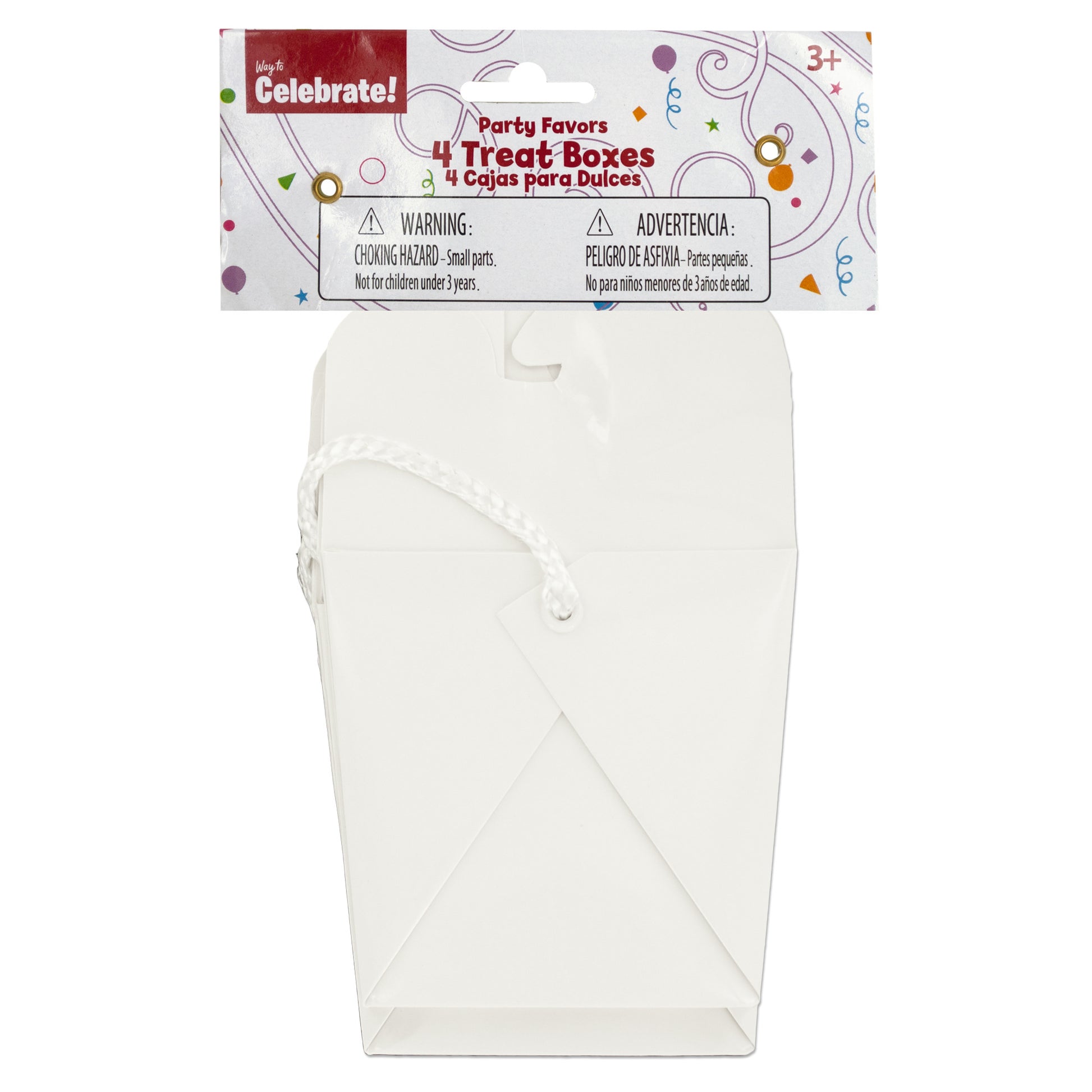 white party favor treat boxes -- 48 per case