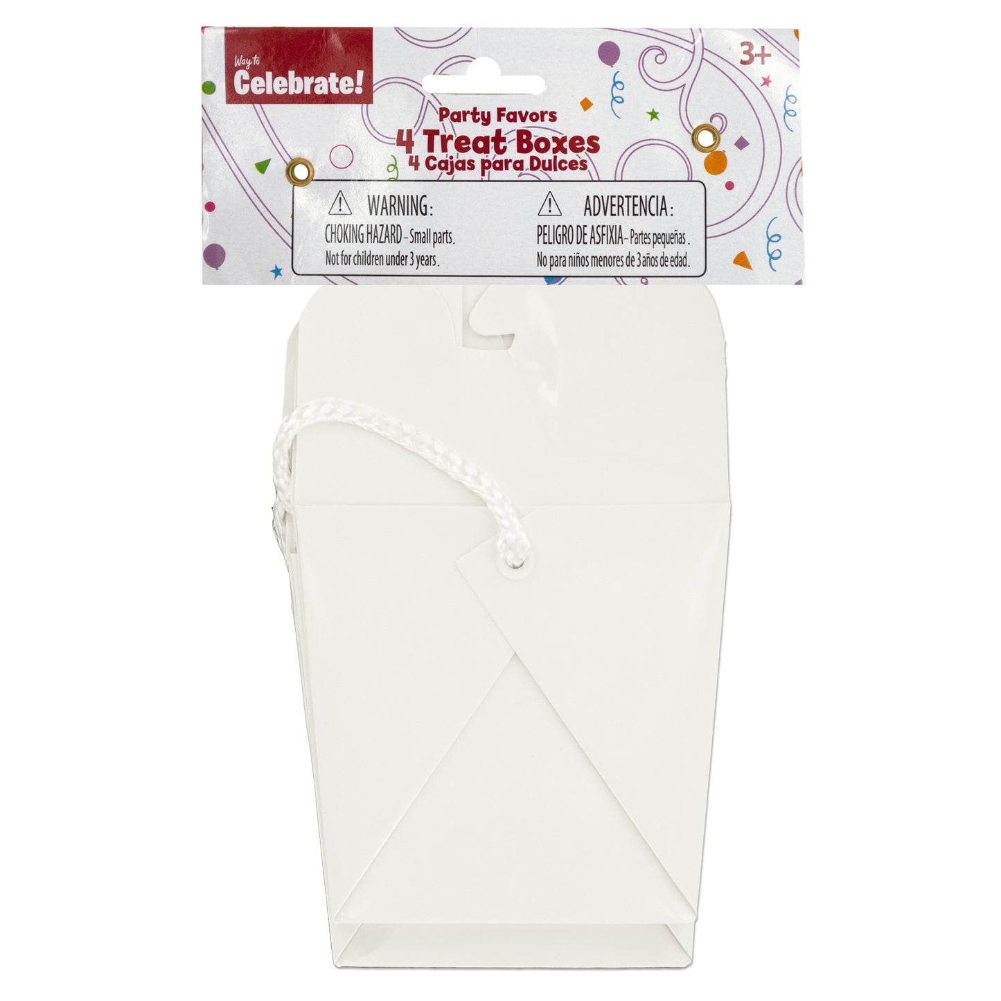 white party favor treat boxes -- 48 per case