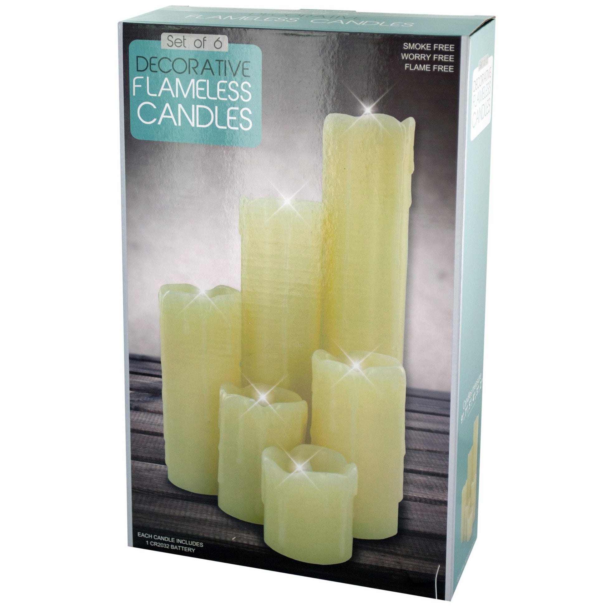 decorative flameless pillar candles - zz set -  -- 2 per box