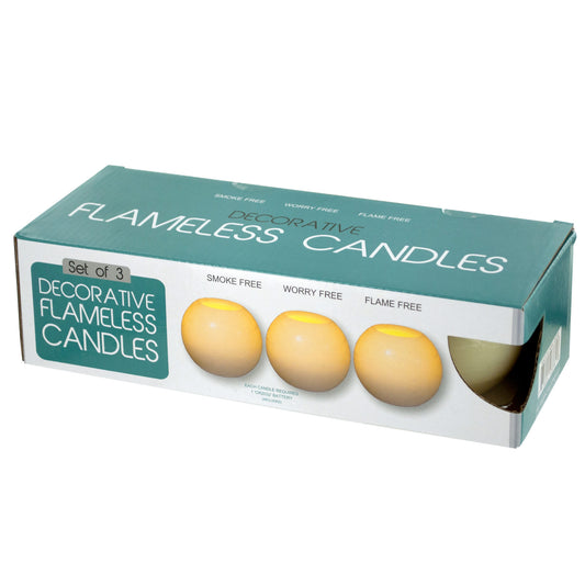 decorative flameless round candles set  -- 4 per box