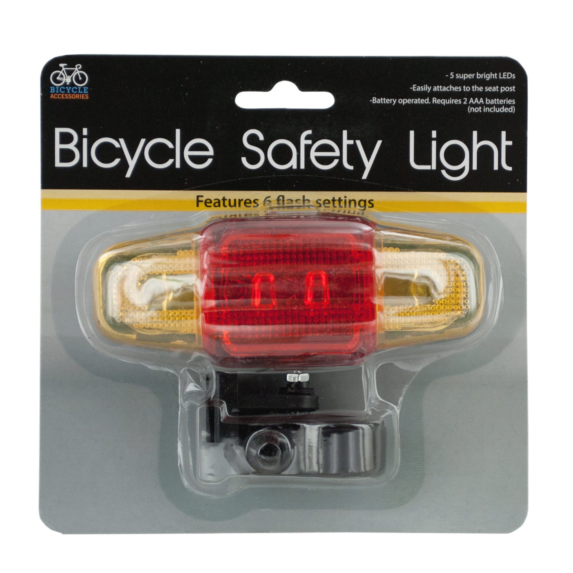 flashing led bicycle safety light - bulk -- 15 per box