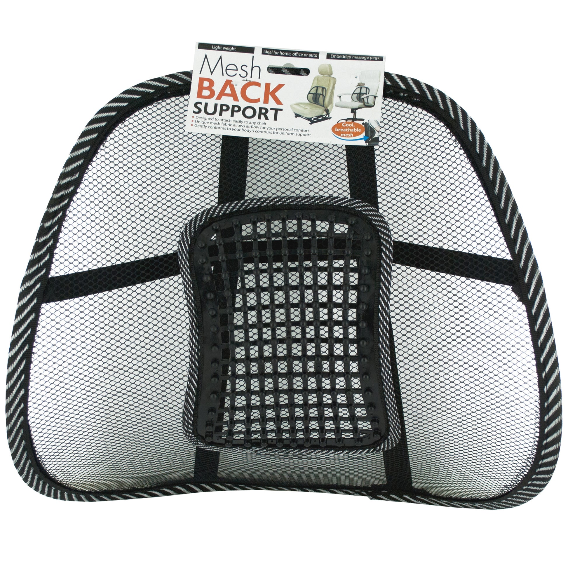mesh back support with massage pegs -- 8 per box