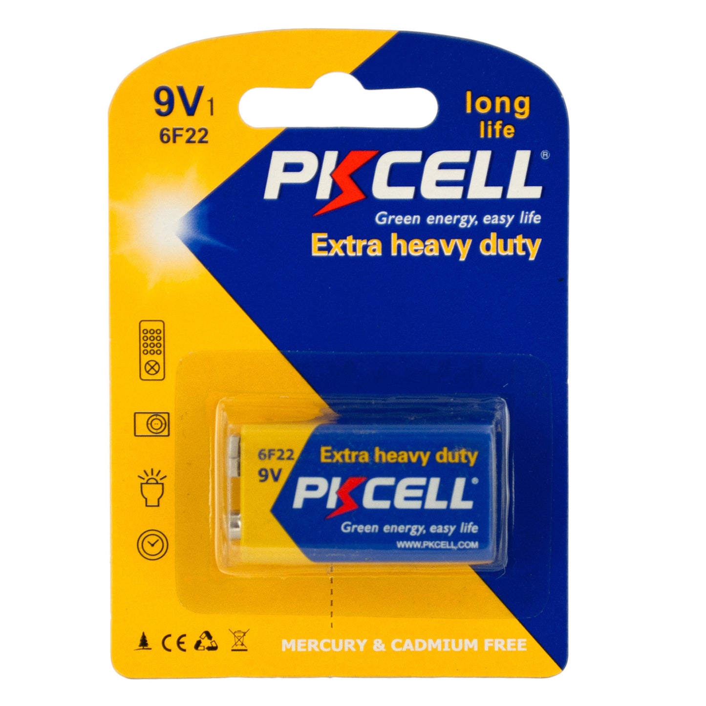 heavy duty 9v batteries - pkcell -  -- 38 per box