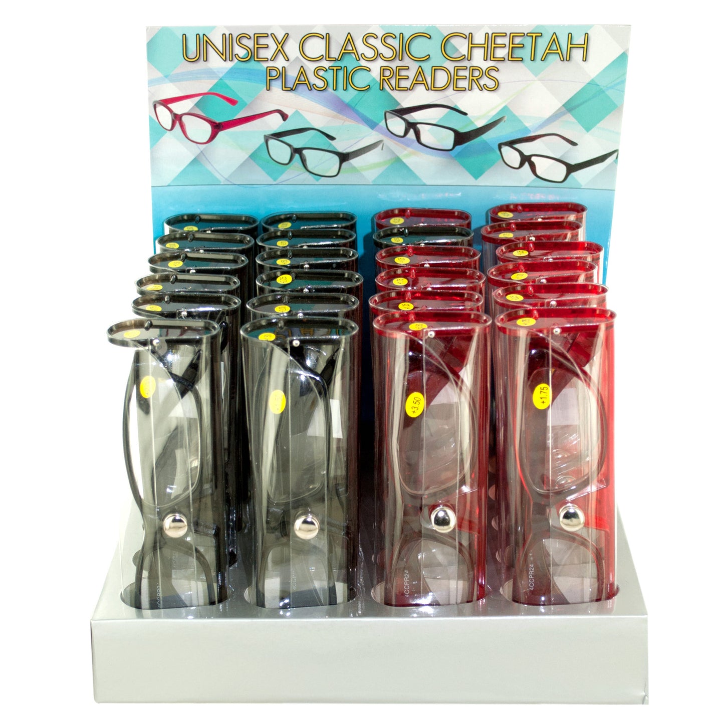 unisex plastic reading glasses countertop display  -- 17 per box