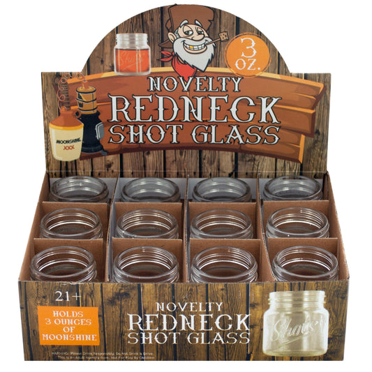 redneck shot glasses - novelty countertop display -- 36 per box