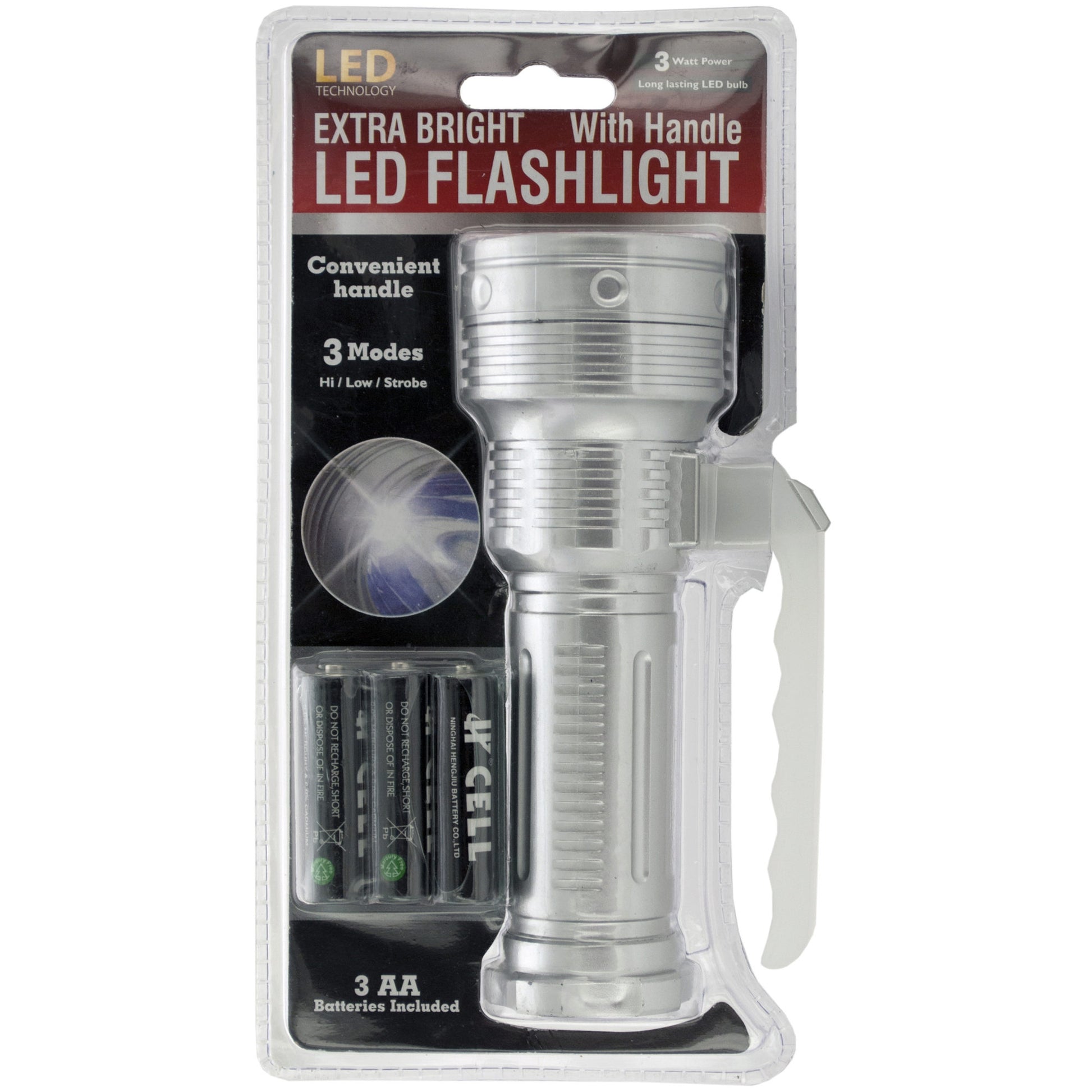 extra bright led flashlight with handle -- 8 per box