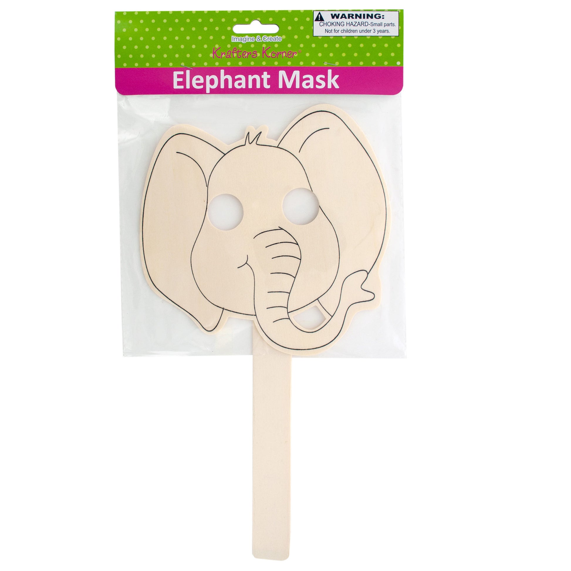 wooden elephant mask - -  -- 45 per box