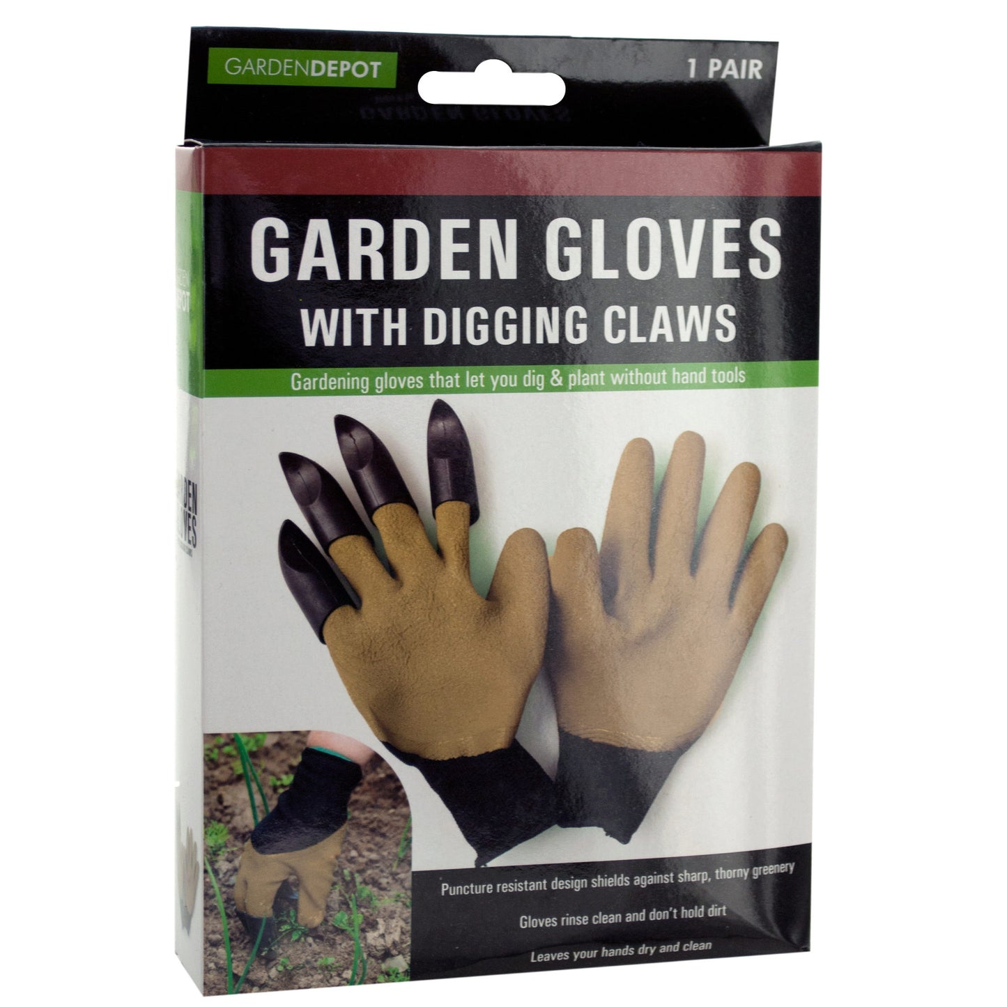 garden gloves with digging claws - -  -- 13 per box