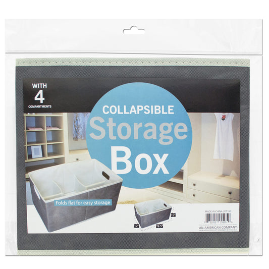 collapsible storage box with 4 compartments  -- 6 per box