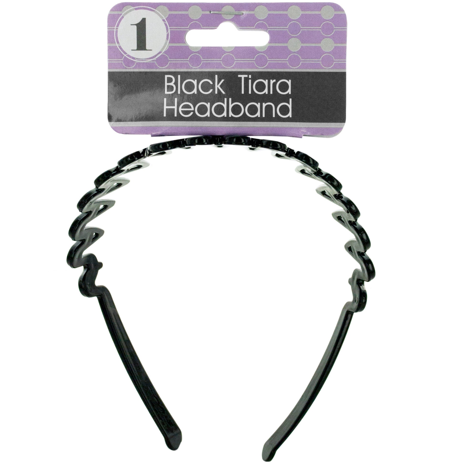 rhinestone & crystal black tiara headband - bulk 96 pack -- 45 per box