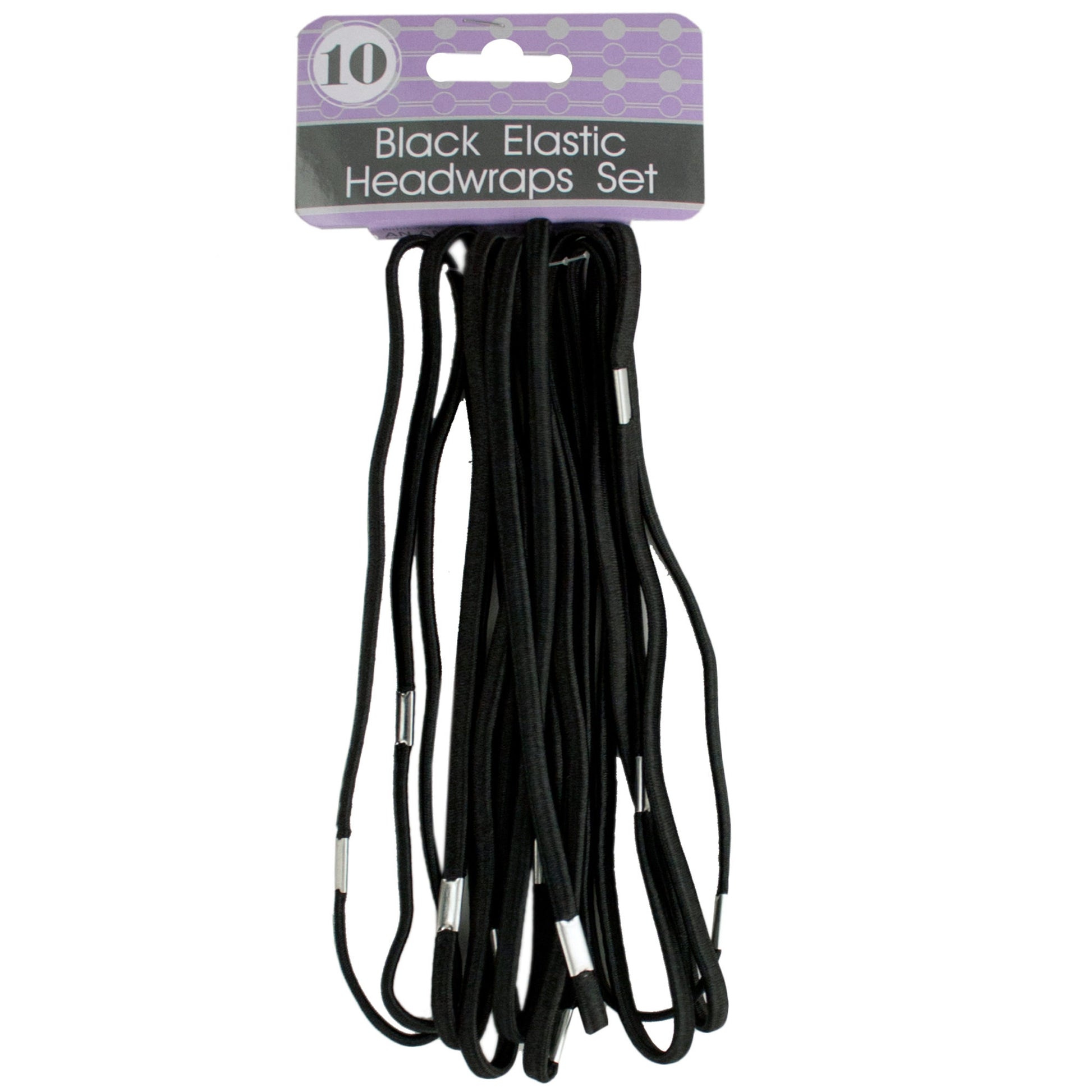 stylish and trendy elastic headwraps - black - bulk 96 pack -- 36 per box