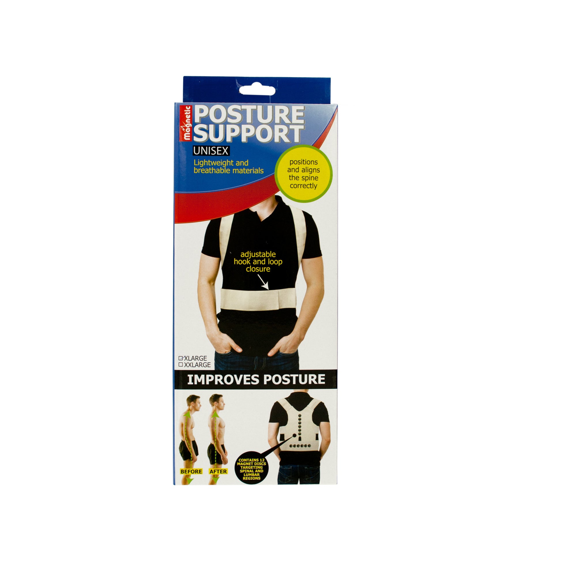 magnetic unisex posture support brace -- 7 per box