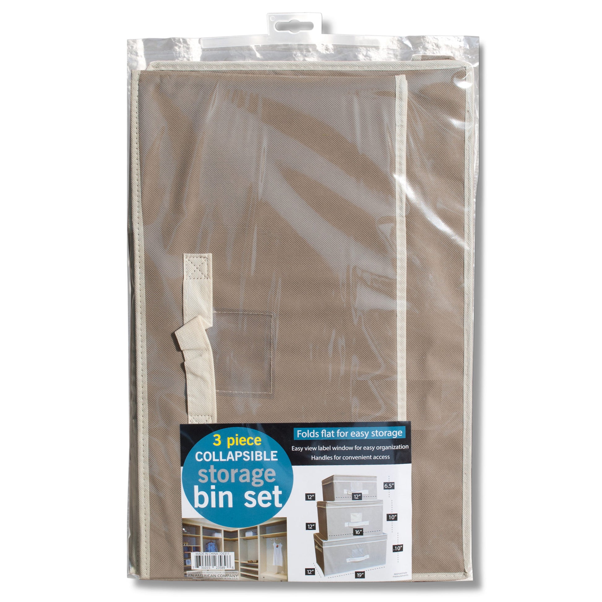 collapsible storage bin set - - home and garden -- 2 per box