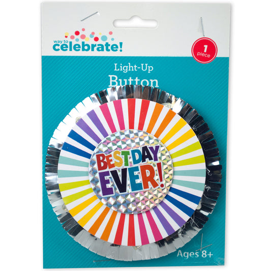 best day ever light up button - 10 pieces -- 10 per case