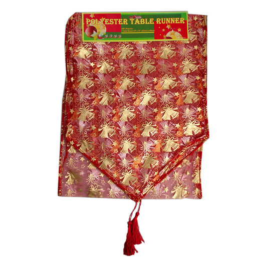 red and gold bell design table runner -  -- 69 per box