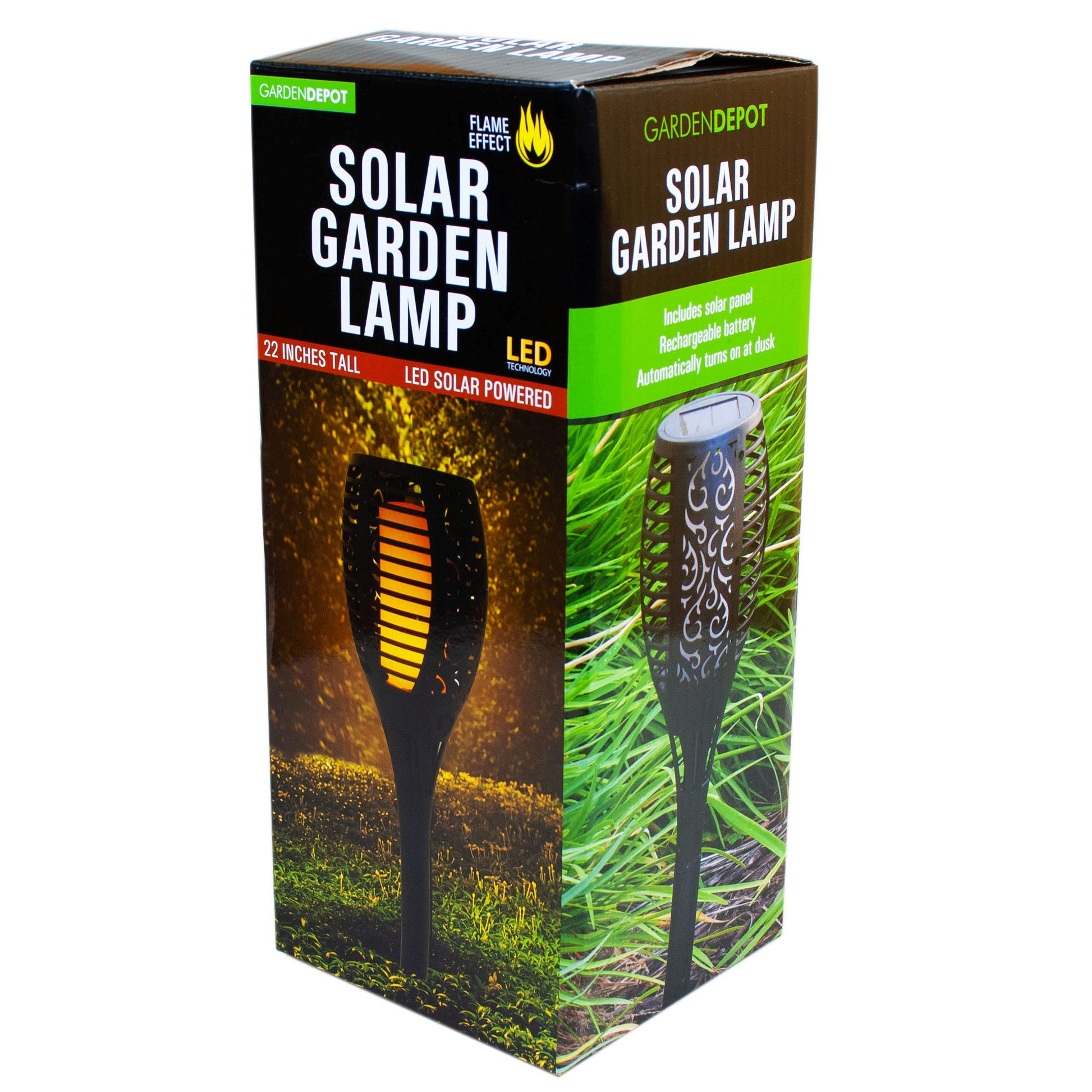 led flame effect solar garden lights -- 4 per box