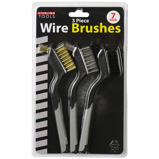 mini wire brushes - 3 pack - bulk  -- 12 per box