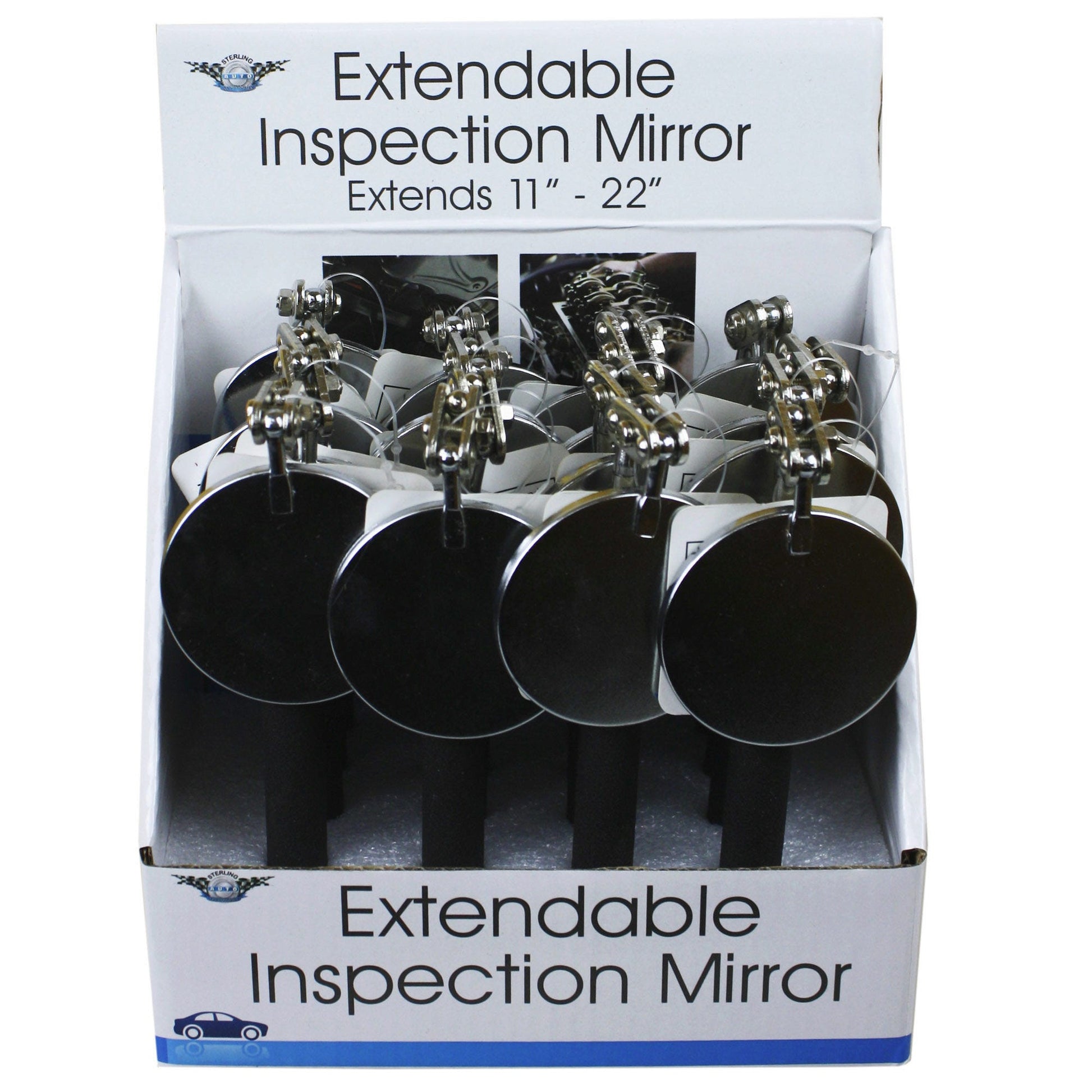 extendable adjustable mirror in pdq - -  -- 16 per case