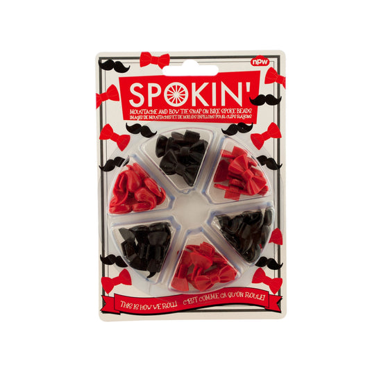 mustache & bow tie bike spoke beads - -  -- 86 per box