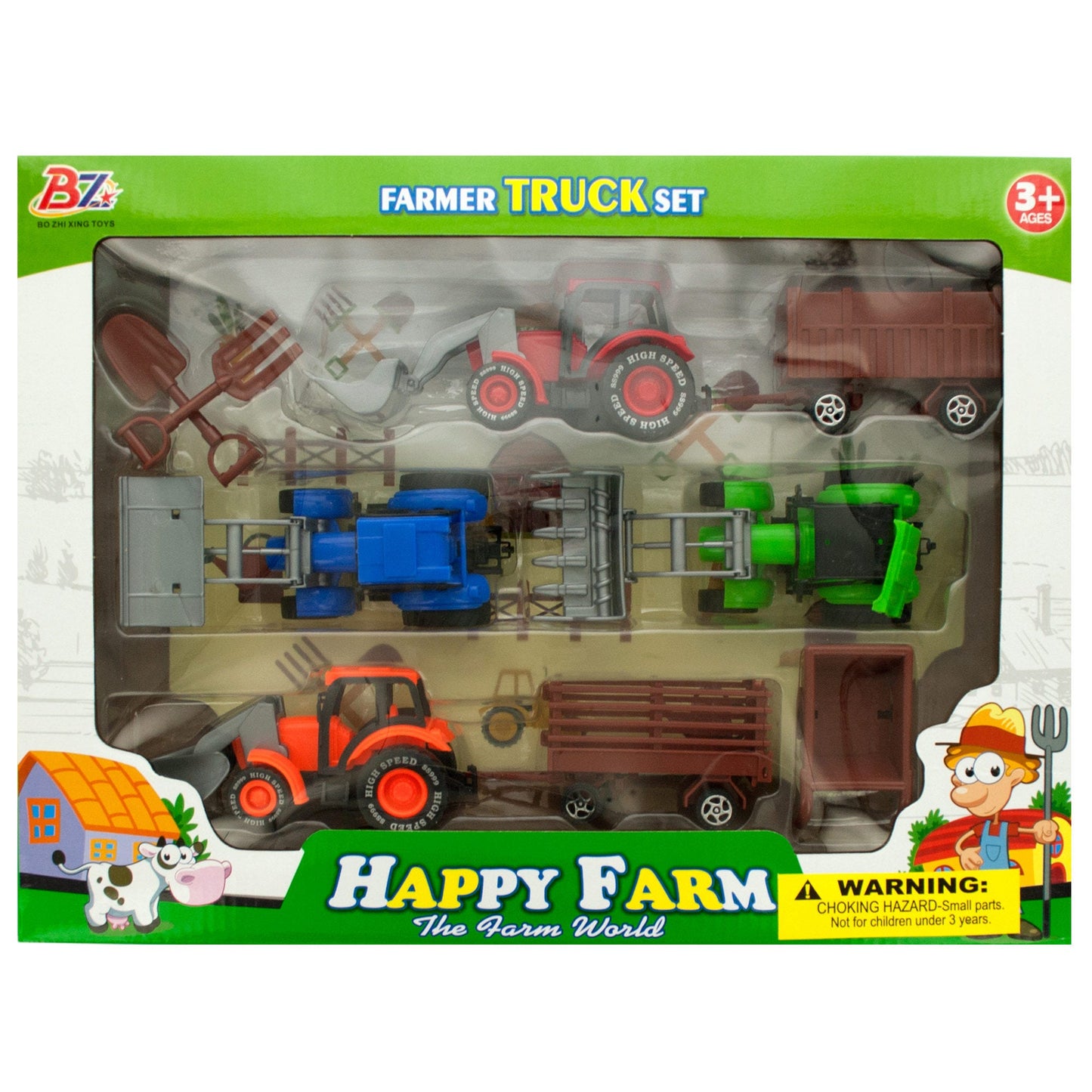 farm tractor truck & trailer set - - toys & games -- 3 per box