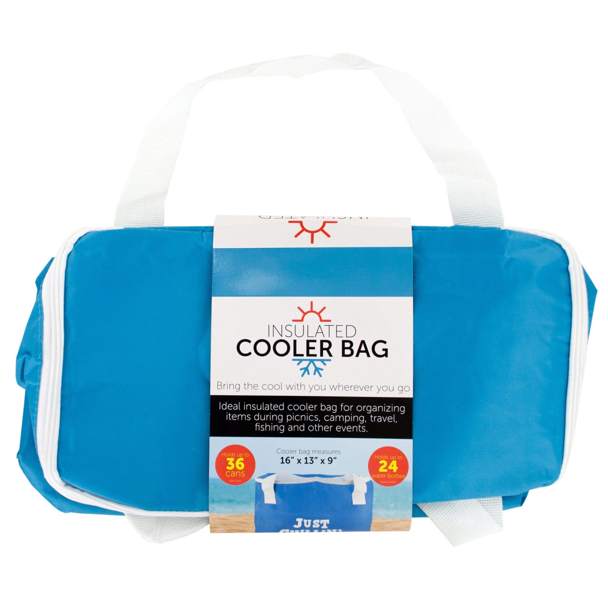 just chillin insulated cooler tote bags -- 4 per box
