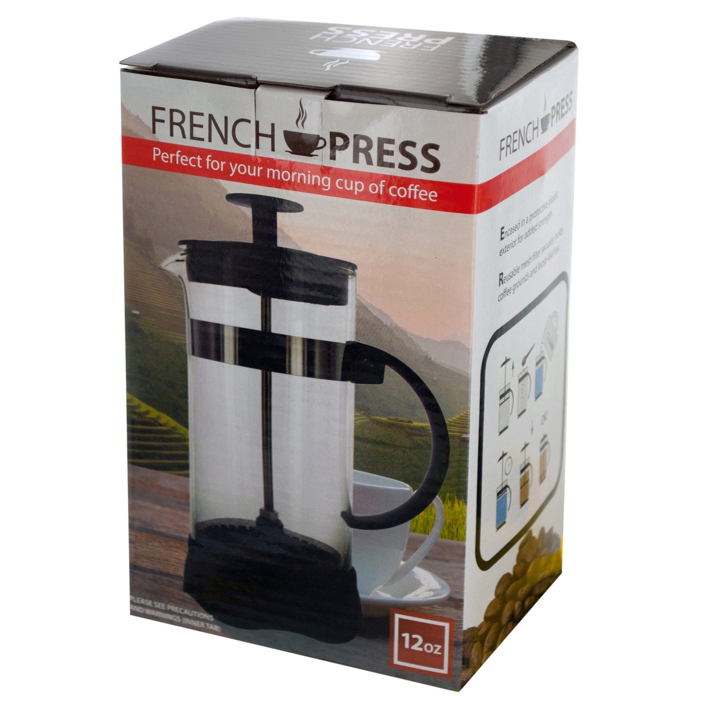 french press coffee maker - 12 oz. -- 8 per box