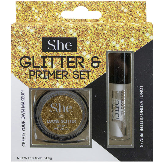 gold glitter with primer set  -- 51 per box