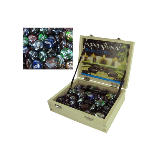inspirational zen glass stones countertop display  -- 46 per box