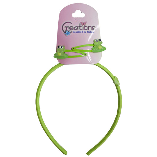 frog themed headbands and clips set - 3 pieces  -- 86 per box