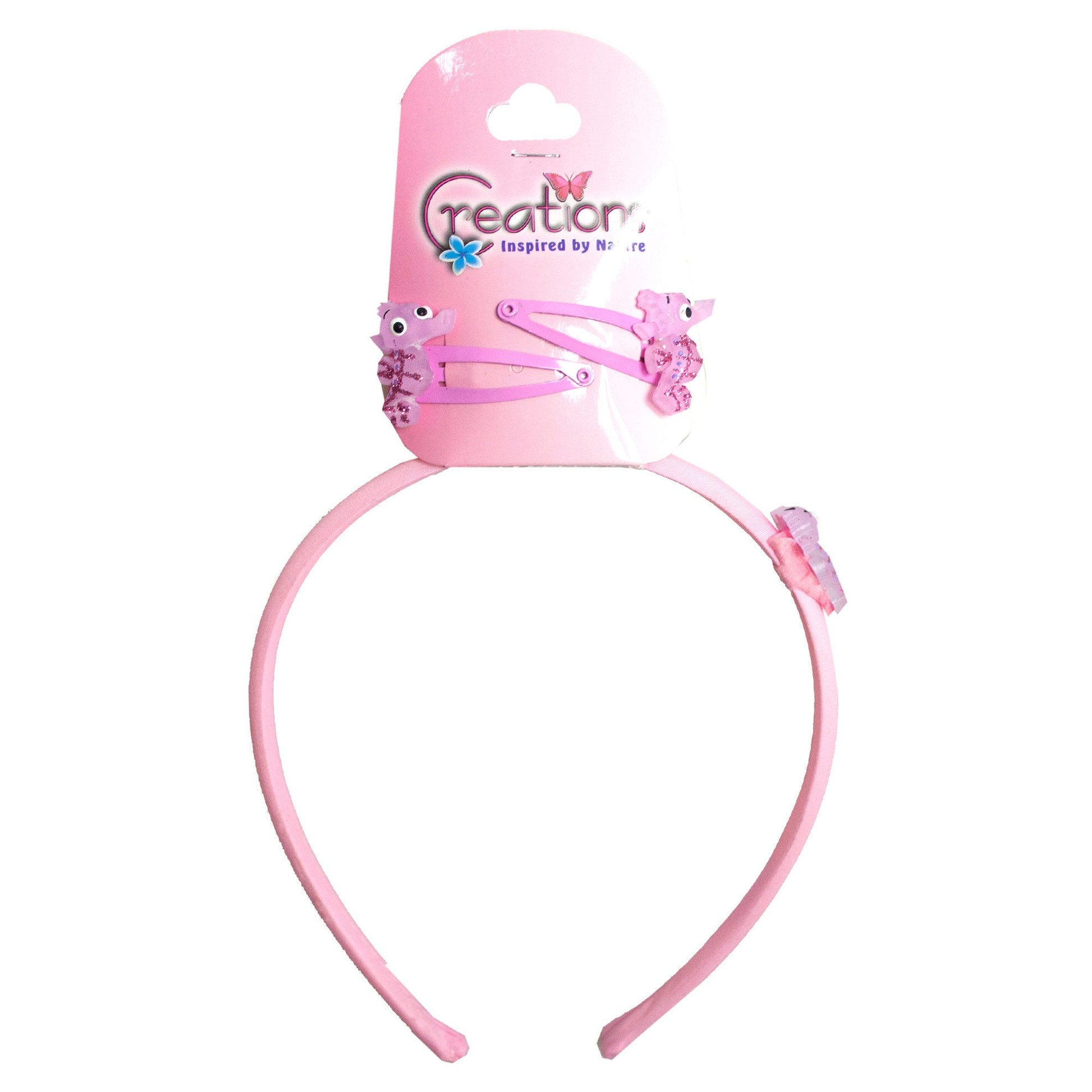 creations sea horse themed headband & clips set  -- 86 per box