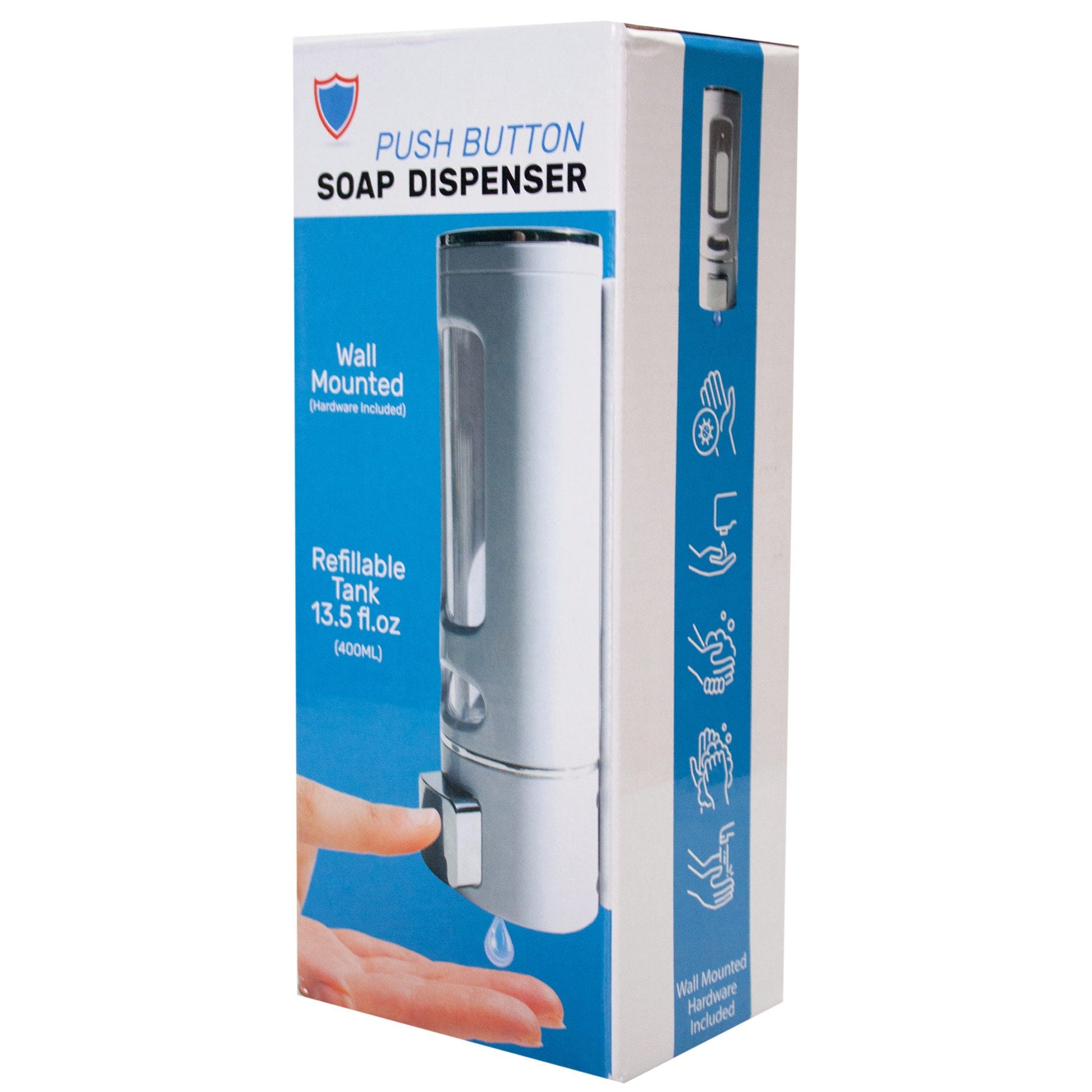push button wall soap dispensers -- 6 per box