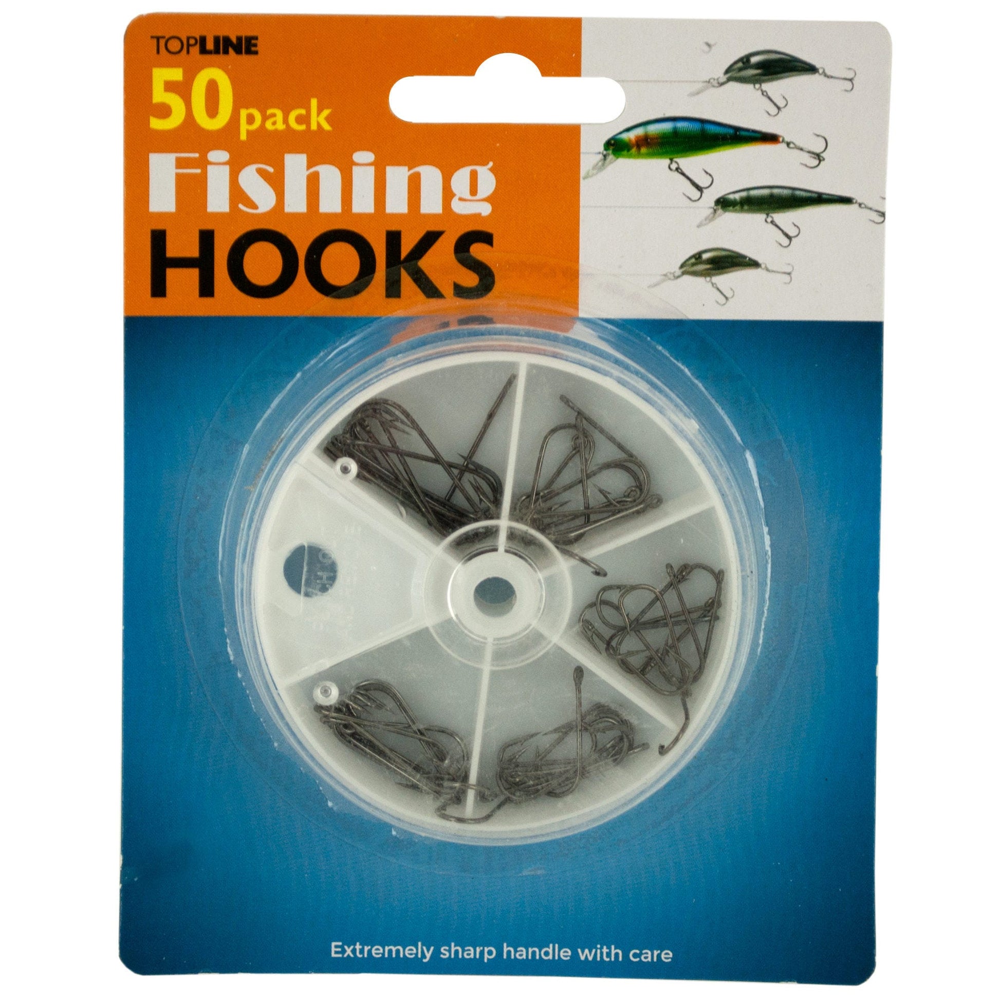 fishing hooks set - divided case - 144 pieces -- 25 per box