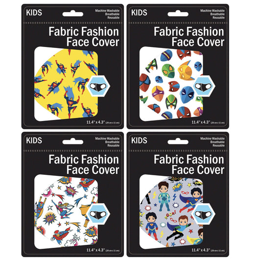 kid's superhero washable face mask - 4 asst colors - 2500 per case -- 69 per box